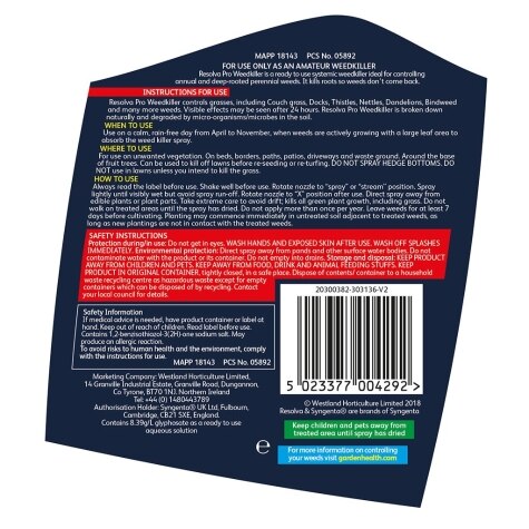 Resolva Pro Weedkiller Xtra Tough 1L RTU