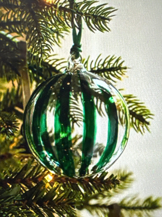 GT Purton Striped Baubles Set of 3 Rosemary