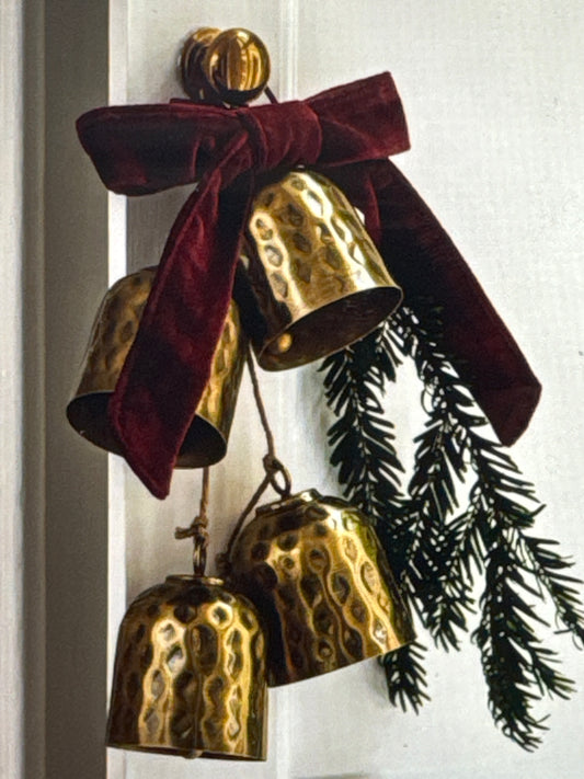 Ardington Hammered Hanging Bells Antique Brass