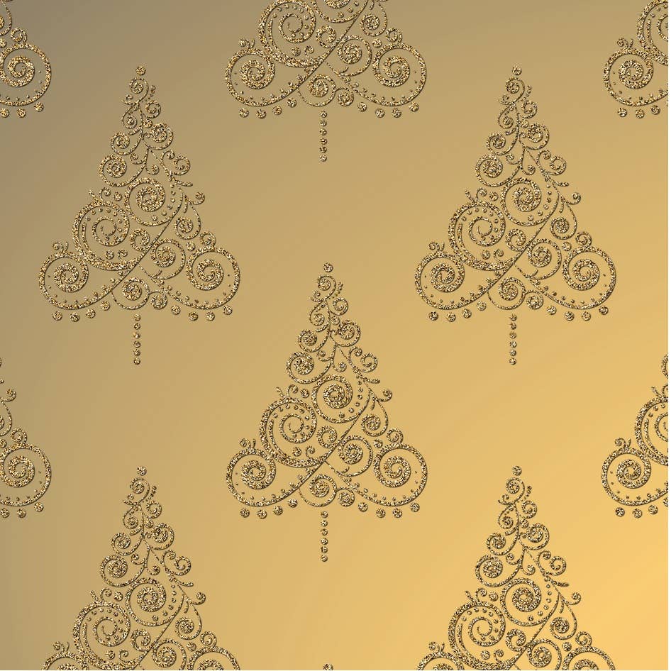Golden Christmas Glitter wrapping paper