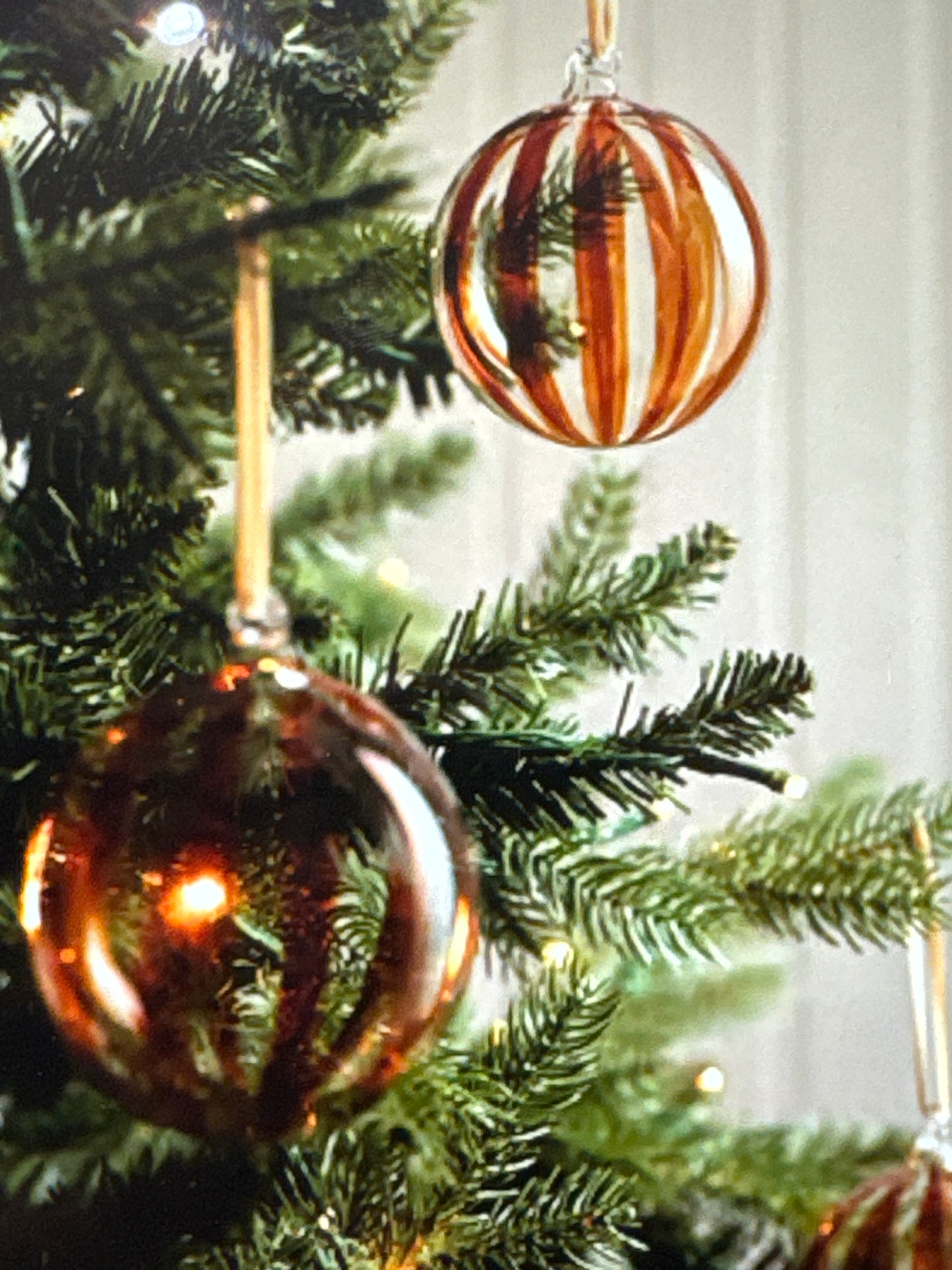 GT Purton Striped Baubles Set of 3 Cinnamon