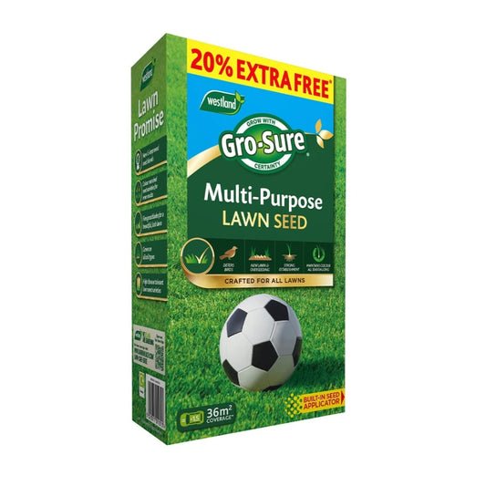 Gro-Sure Multi Purpose Lawn Seed 30m2 + 20% Extra Free Box