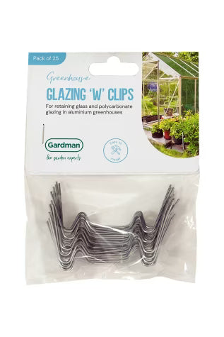 GM Greenhouse Glazing W Clips 25pk