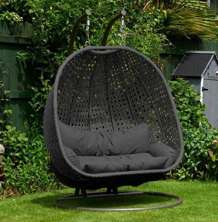 Bayeux Double Swing Seat in Charcoal