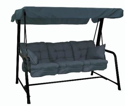 Glendale 3 seater Black Hammock - Plain Grey