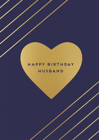 Gold Heart Husband Card