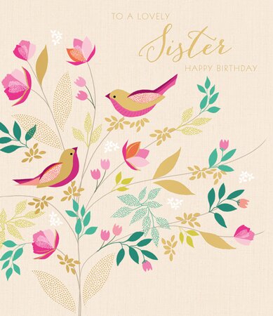 Happy Birthday lovely Sister Card
