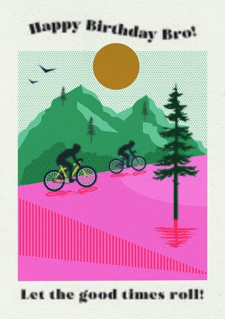 Bro Cyclists Mountains Card