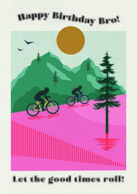 Bro Cyclists Mountains Card
