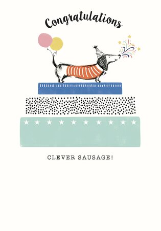 Clever Sausage Congrats Card