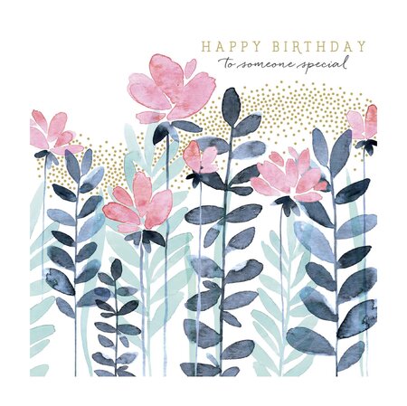 Hb Pink Flowers Card