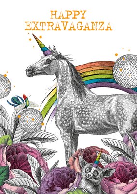 Happy Extravaganza Unicorn Card