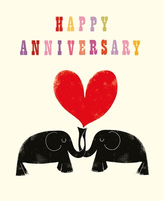 Happy Anniversary Elephants Card
