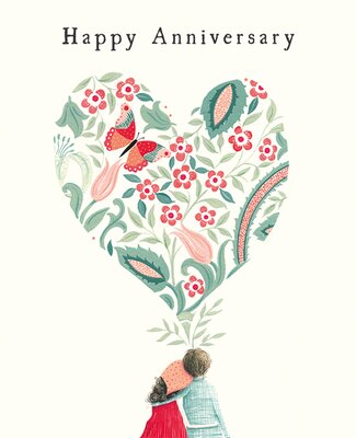 Anniversary Floral Heart Card