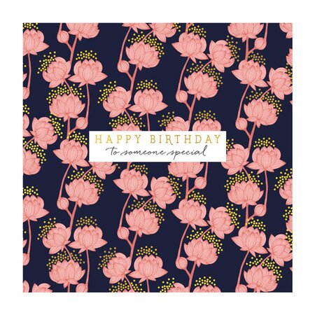 Happy Birthday Pink Flower Card