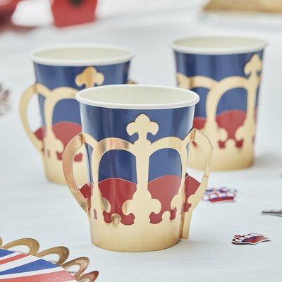 Union Jack Jubilee Party Paper Cups - Pack of 8 - image 1